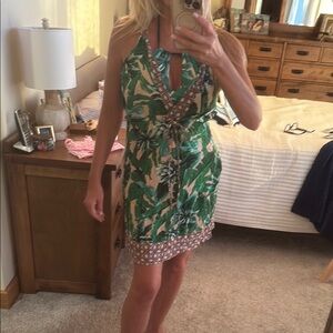 Tropical Green swim cover up Dress